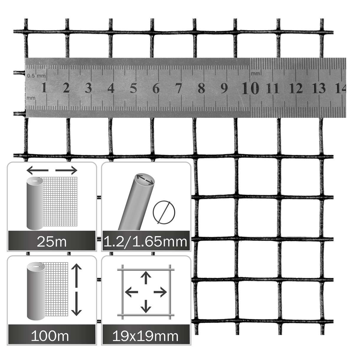 Maschendraht 25m x 1m